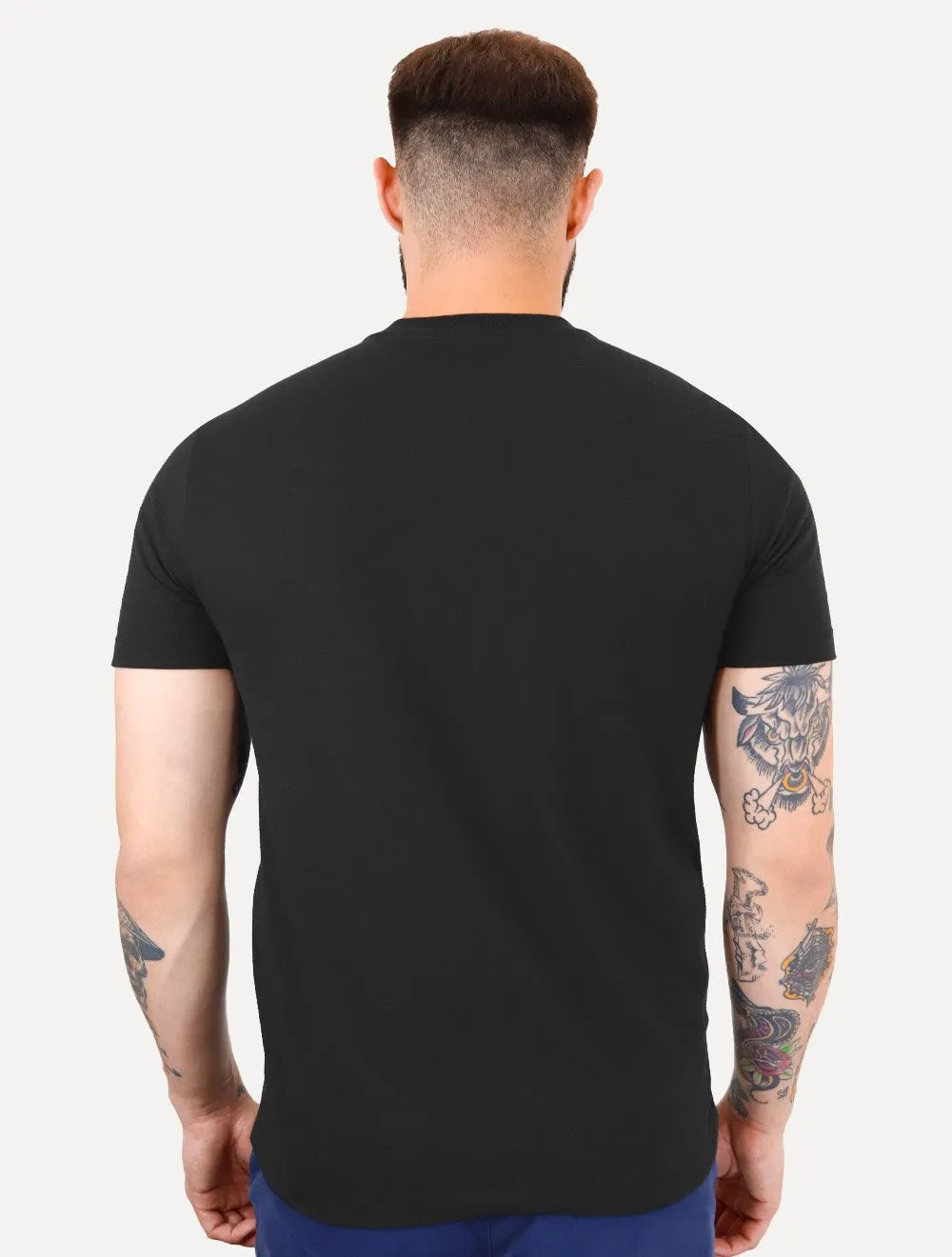 Camiseta Calvin Klein Masculina Canelada Mono Logo Preta
