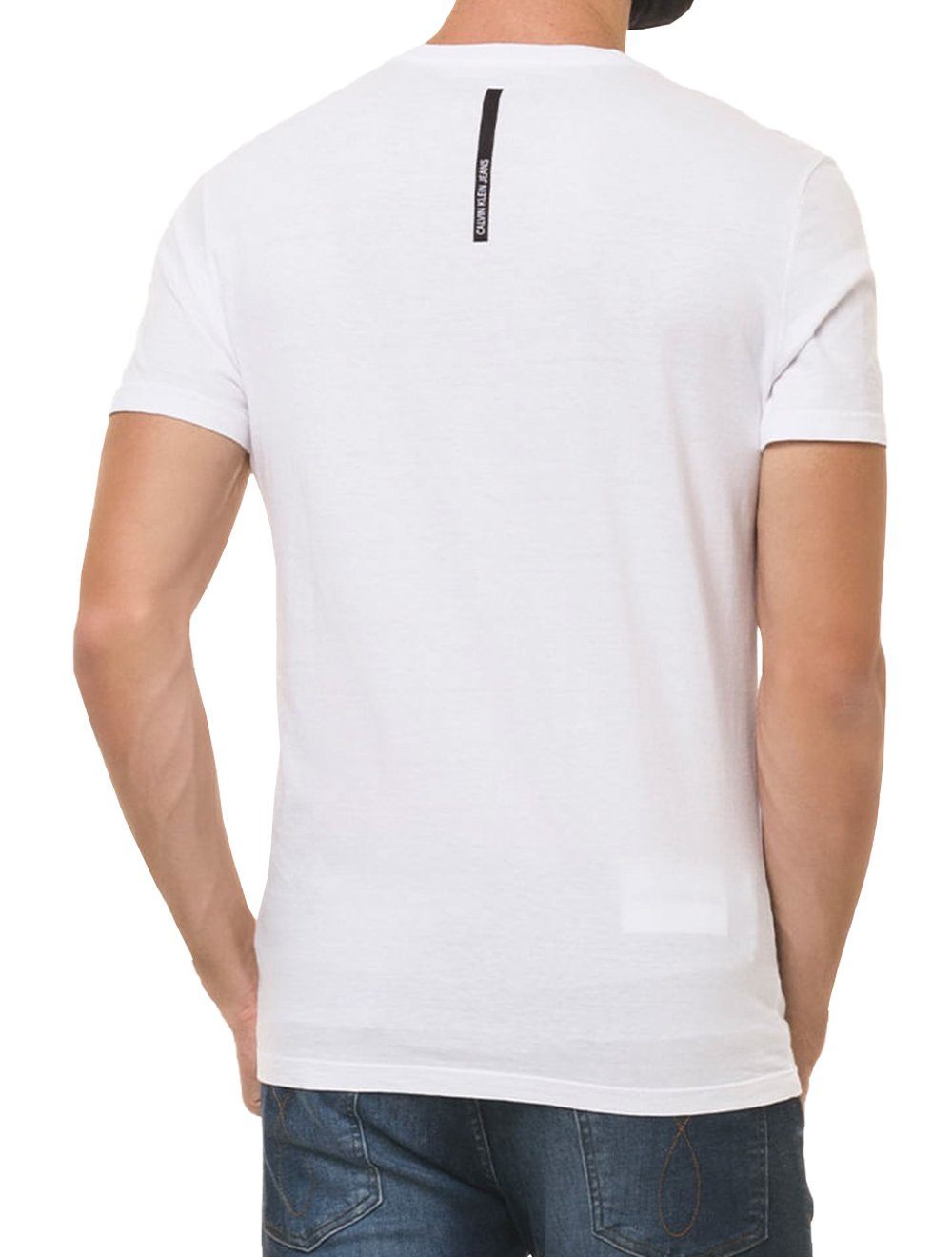 Camiseta Calvin Klein Jeans Masculina New Logo Re Issue Branca