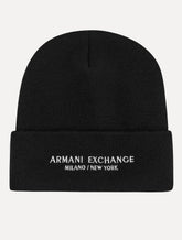 Gorro Armani Exchange Tricô Essential Name Embroidery Preto