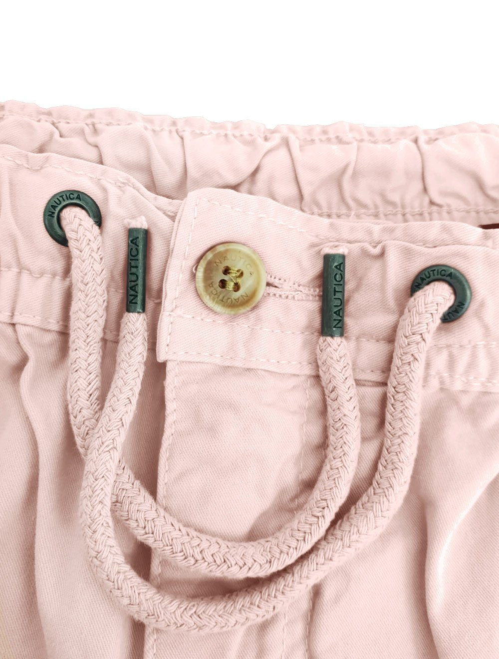 Short Nautica Masculino Sarja Cadarço Rosa Claro