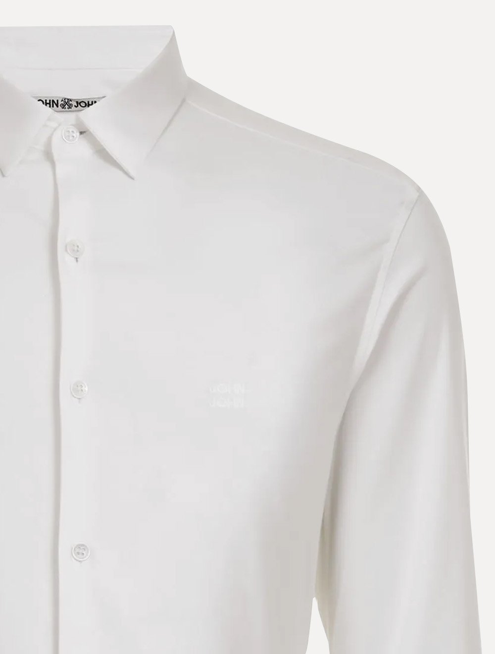 Camisa John John Masculina Ultra Slim White Logo Branca