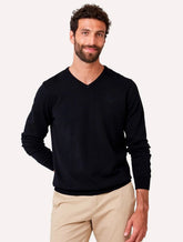 Tricot Dudalina Masculino Decote V Básico Preto