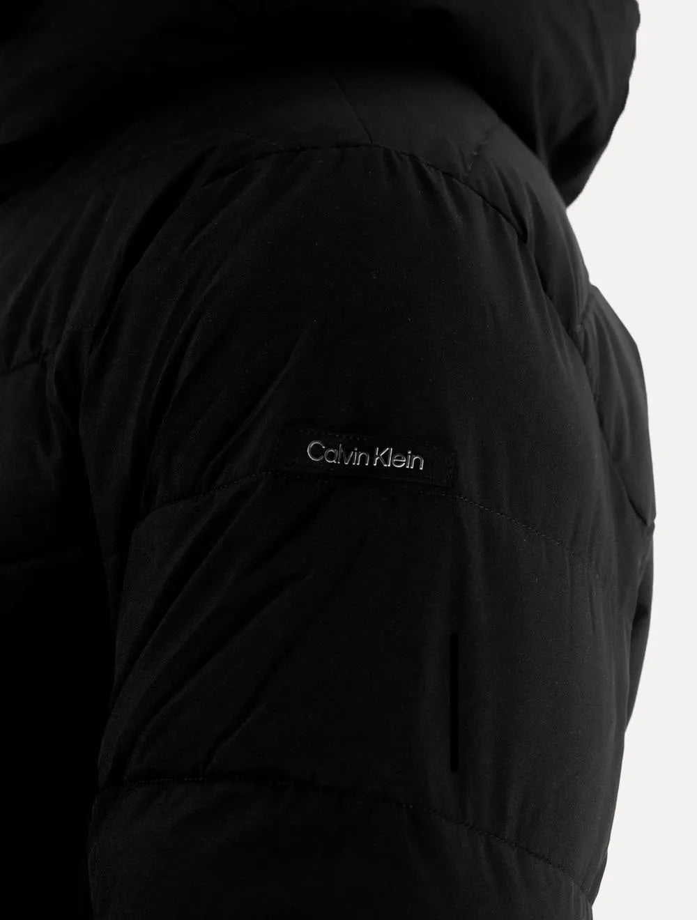 Jaqueta Calvin Klein Masculina Hoodie Matelassê Ziper Preta