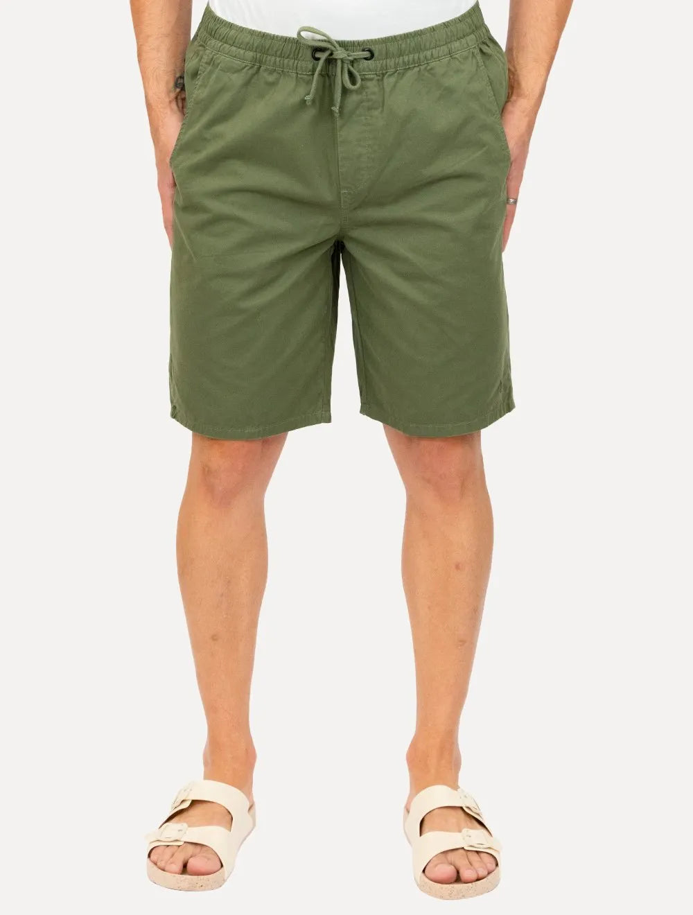 Bermuda Dudalina Masculina Sarja Elástico Algodão Verde Escuro
