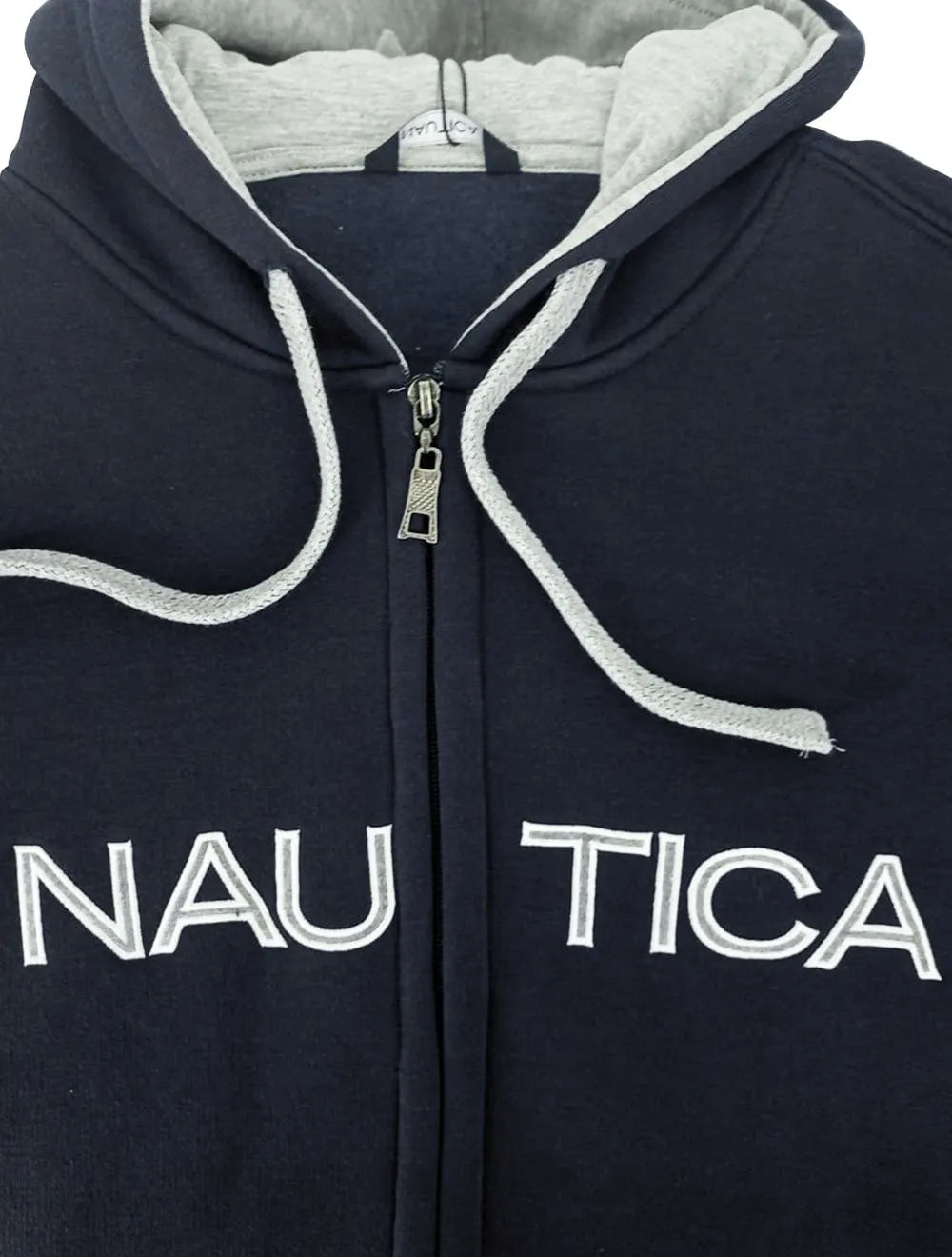 Moletom Nautica Masculino Hoodie Full-Zip Embroidered Azul Marinho