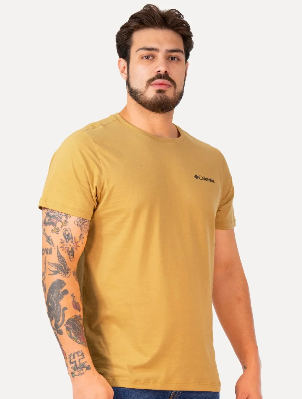 Camiseta Columbia Masculina Basic Dark Logo Amarela