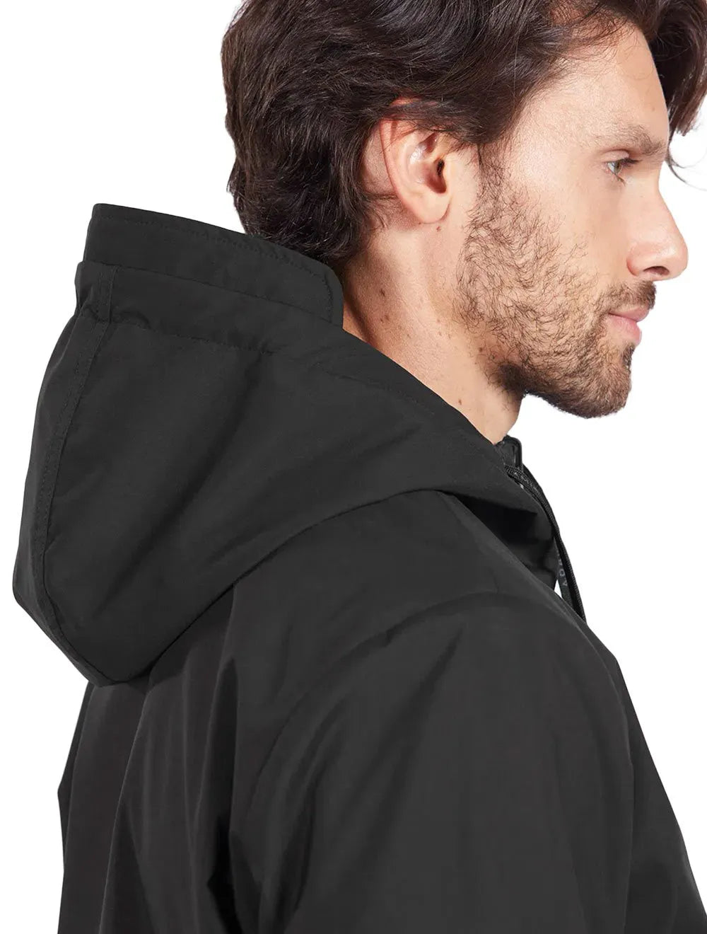 Jaqueta Aramis Masculina Nylon Dupla Face Hoodie Liquid Repeller Preta
