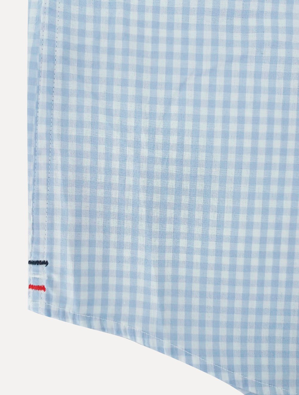 Camisa Tommy Hilfiger Masculina Xadrez Gingham Branca/Azul Claro