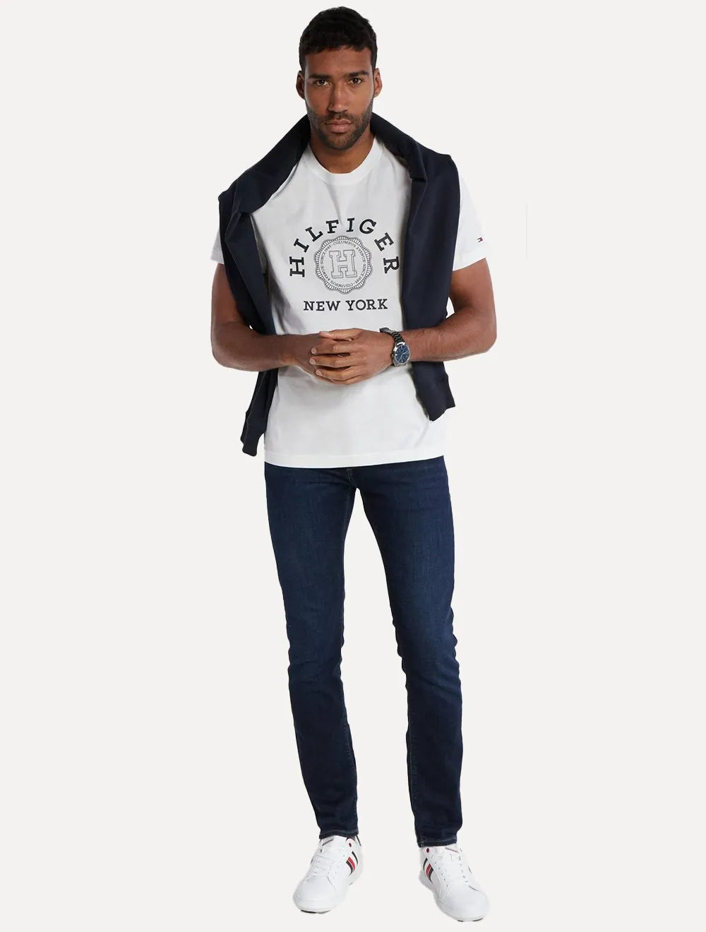 Camiseta Tommy Hilfiger Masculina Coin New York Logo Branco