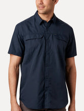 Camisa Columbia Masculina Manga Curta Silver Ridge Pockets Azul Marinho