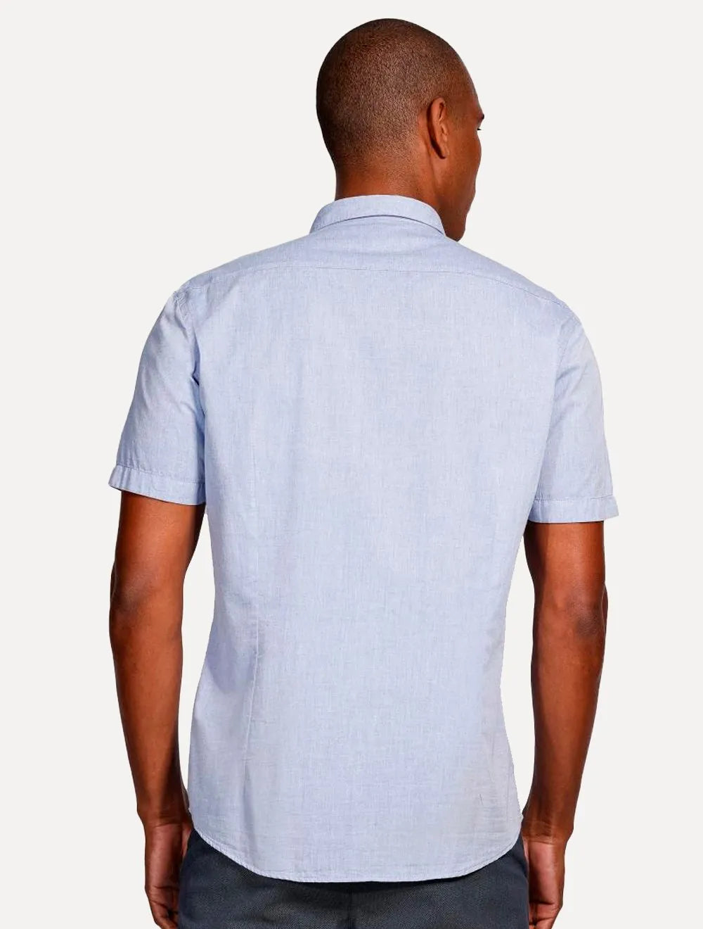 Camisa Aramis Masculina Manga Curta Slim Algodão Willis Azul Mescla