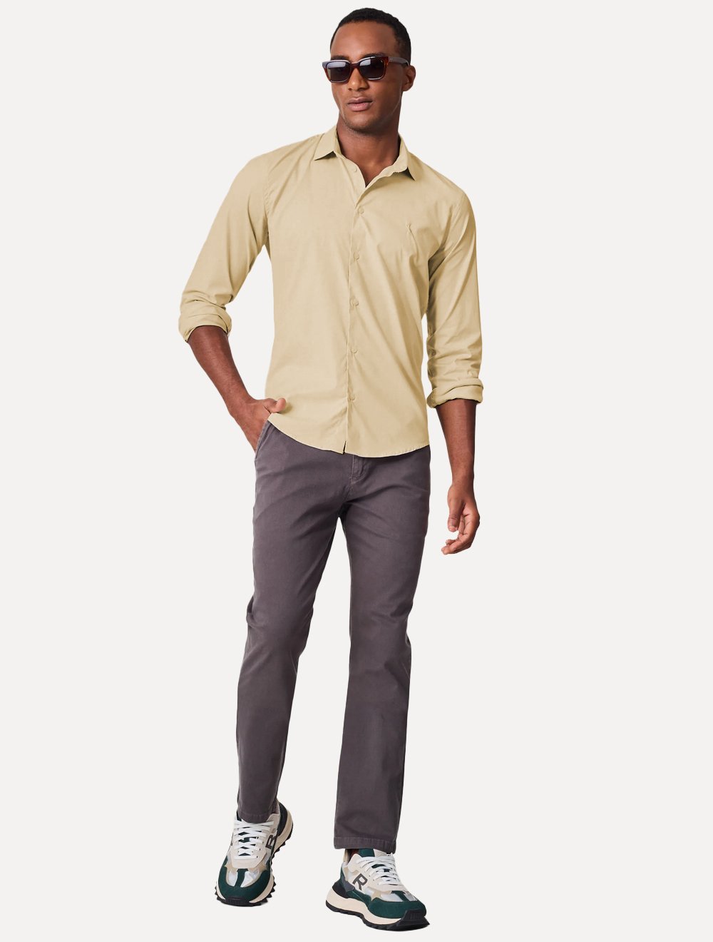Camisa Reserva Masculina Nova Paraty Caqui Escuro