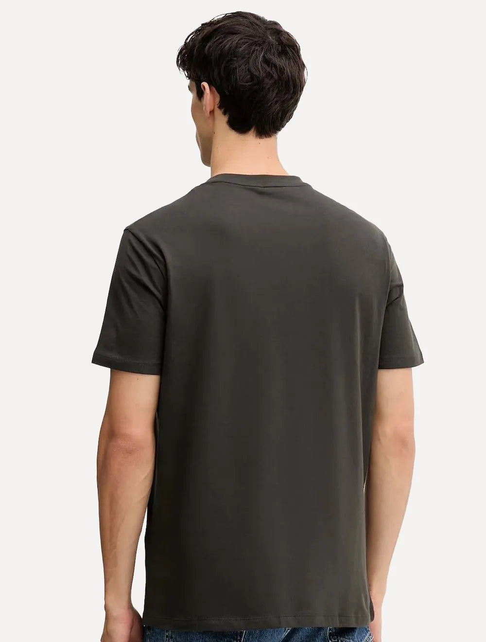 Camiseta Armani Exchange Masculina Regular AX Texturized Logo Verde Militar