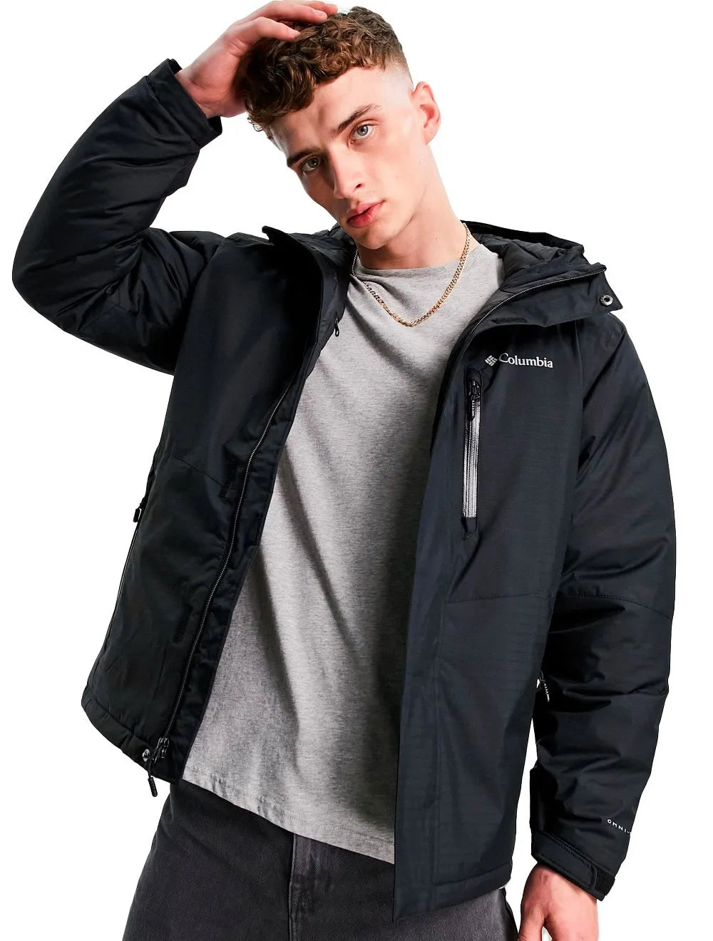 Jaqueta Columbia Masculina Hoodie Oak Harbor Insulated Preta