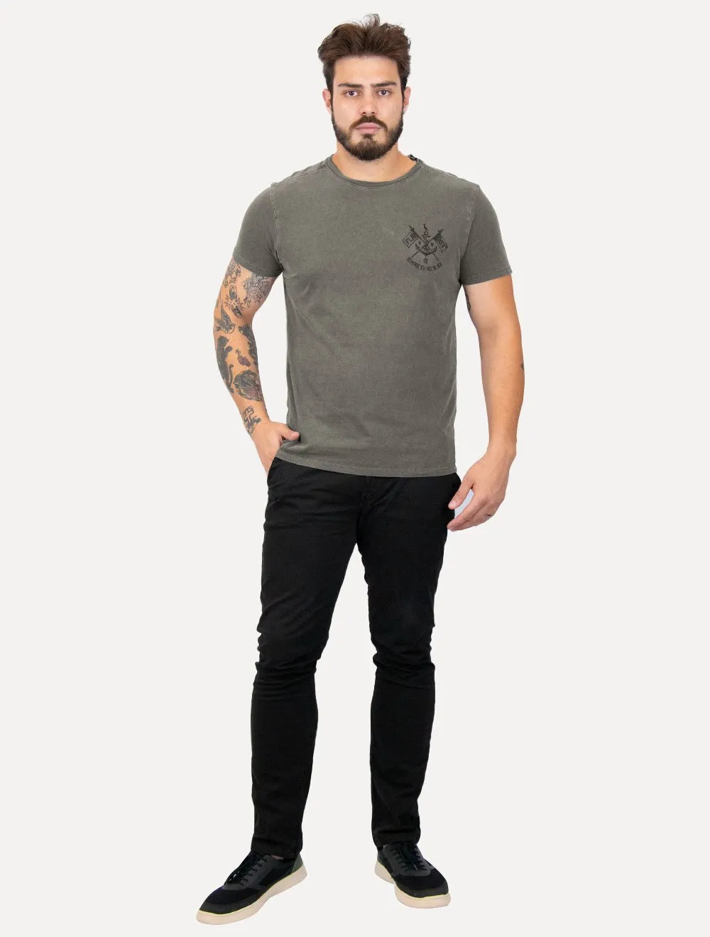 Camiseta Reserva Masculina Sempre Hei De Ser Fla Stoned Chumbo