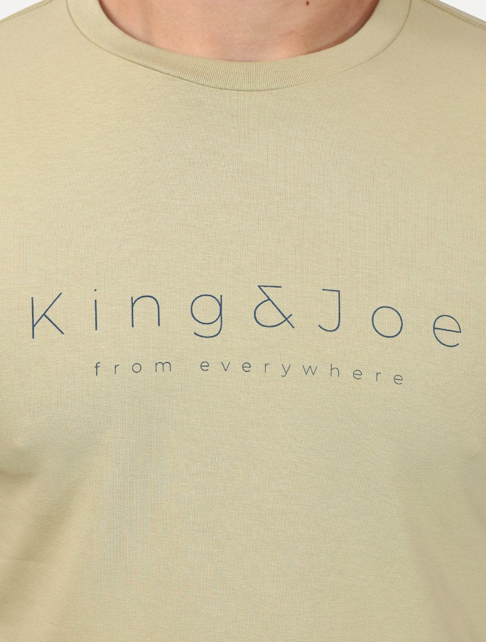 Camiseta King & Joe Masculina Premium Cotton Flex Estampada Cáqui