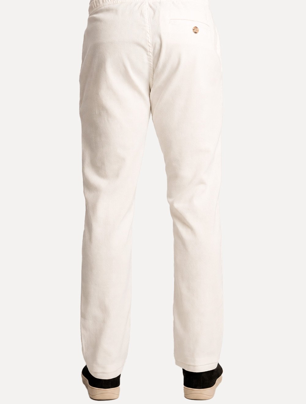Calça Sergio K Masculina Linho Elastico Off-White