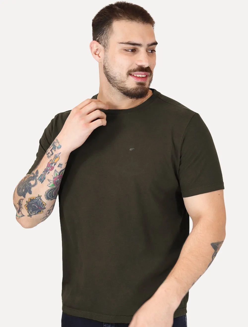 Camiseta Ellus Masculina Cotton Easa Classic Marrom Escuro