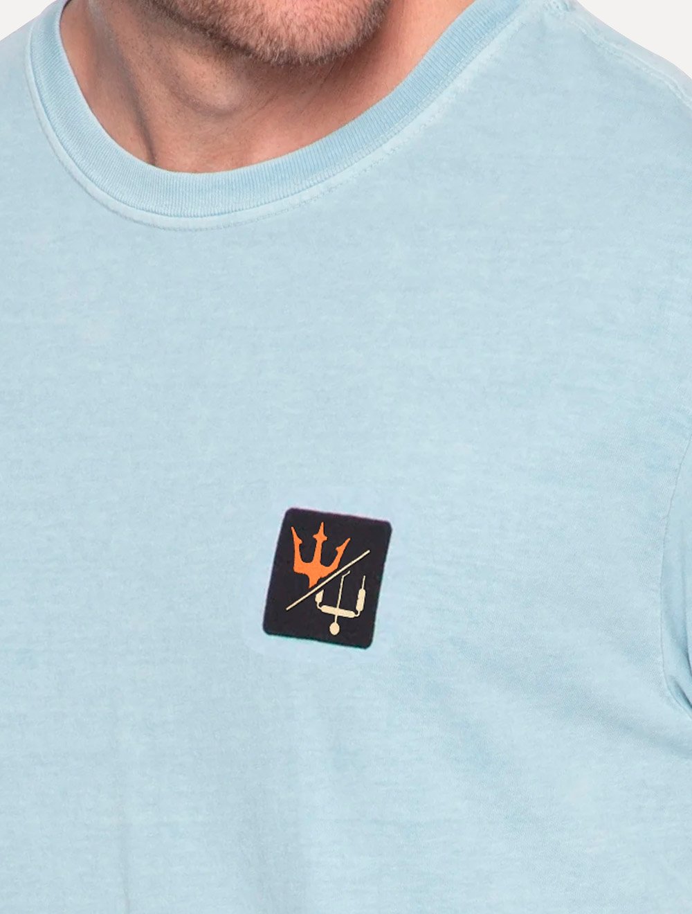 Camiseta Osklen Masculina Regular Stone Kiteicon Azul Claro