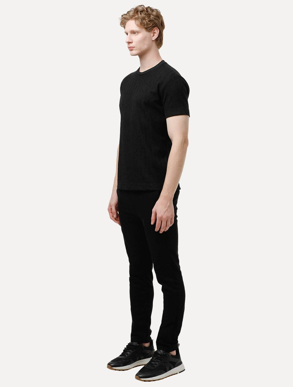 Camiseta King & Joe Masculina Slim Malha Tricot Preta