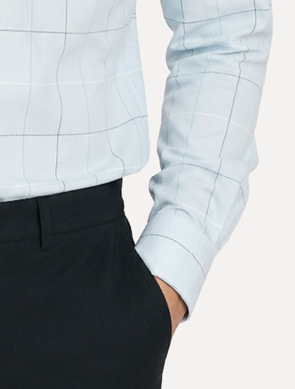 Camisa Dudalina Masculina Slim Superfine Cotton Maxxad Azul Claro