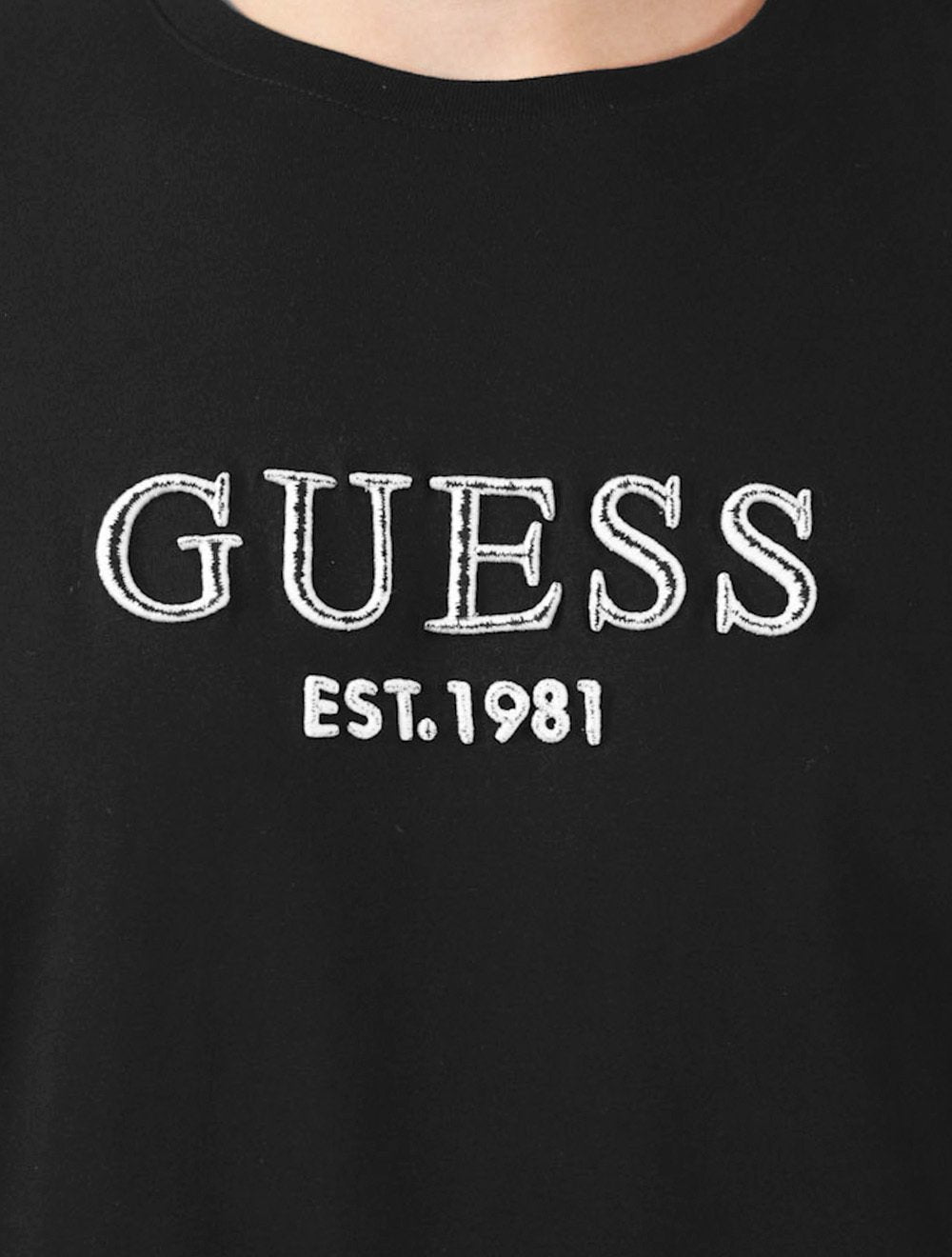 Camiseta Guess Masculina Bordado Peito Logo 1981 Preta