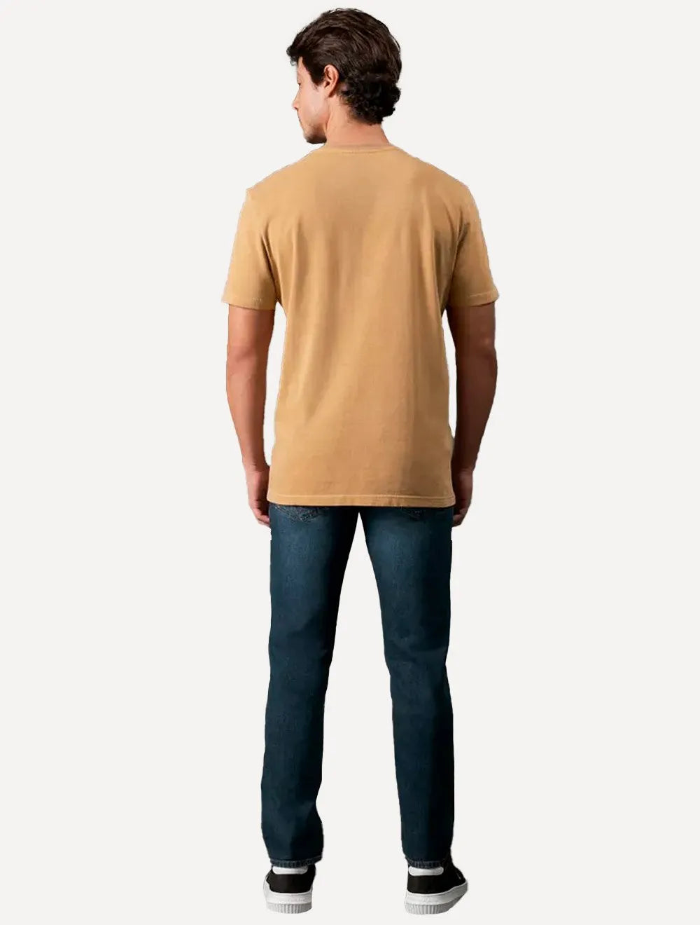 Camiseta Calvin Klein Jeans Masculina Monogram Logo Pigmento Marrom Claro