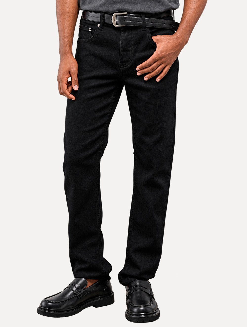 Calça Tommy Hilfiger Masculina Slim Straight Denton Chelsea Preta