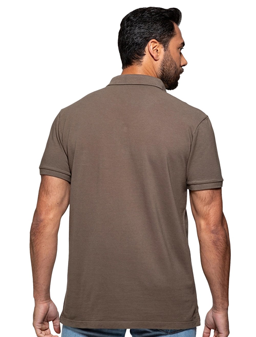 Polo Guess Masculina Piquet Small Patch Grafite