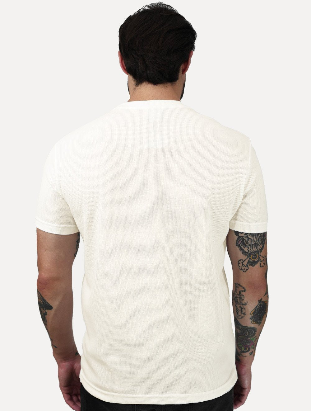 Camiseta King & Joe Masculina Slim Textura Tricot Off White