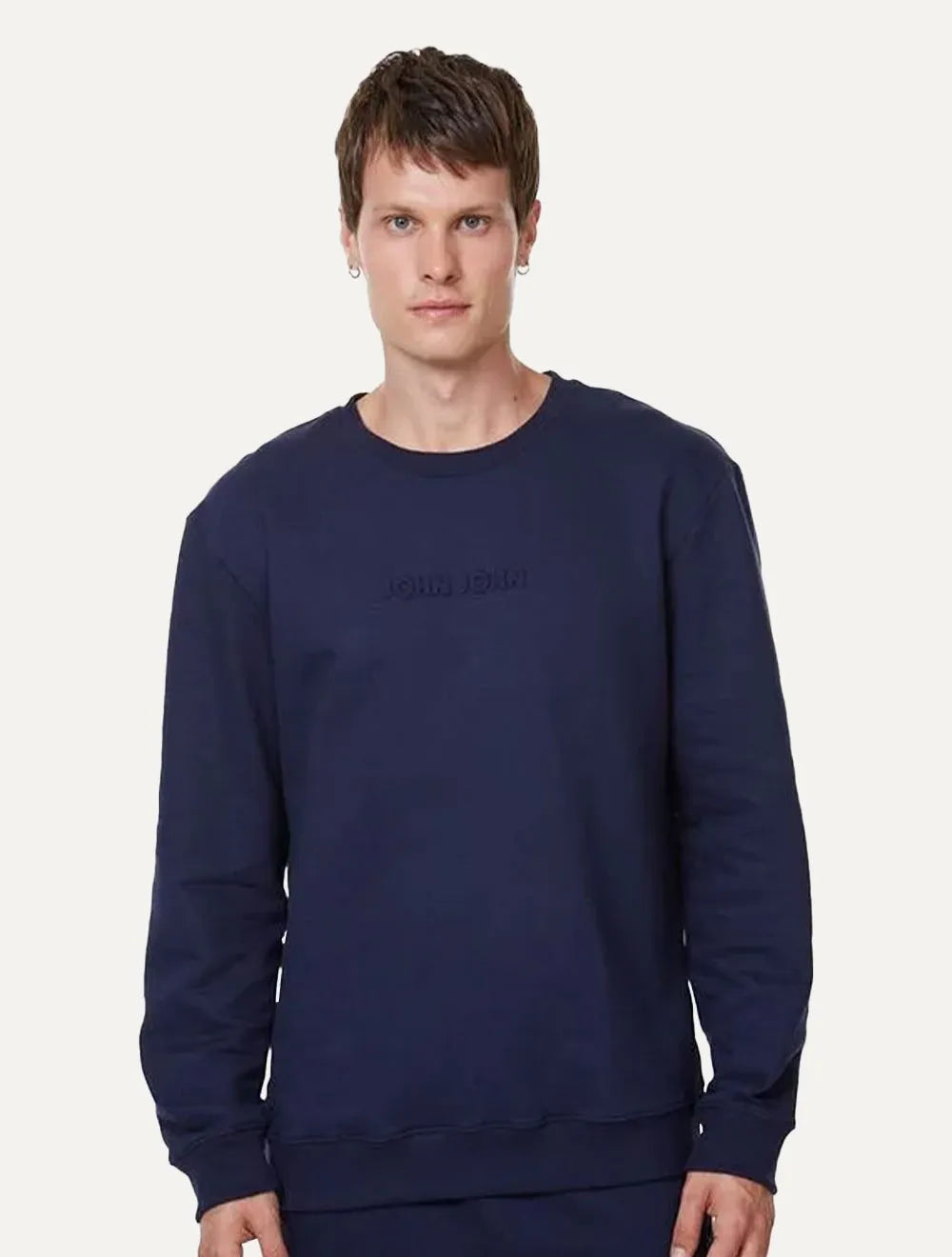 Moletom John John Masculino Embossed Logo Azul Marinho