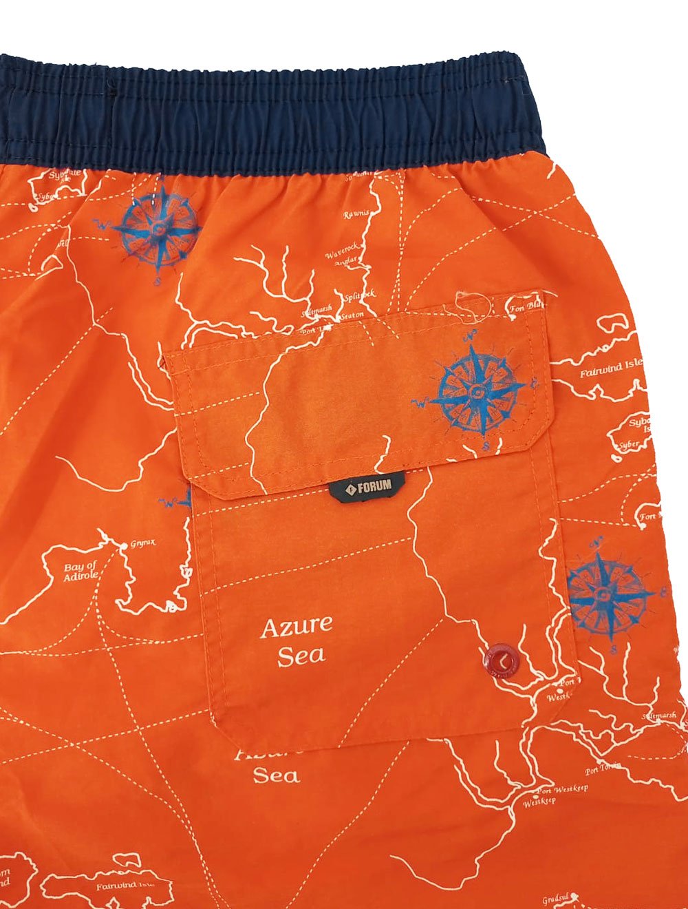 Bermuda Forum Masculina D'Água Beachshort Map Laranja