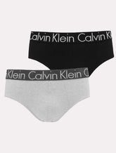 Cueca Calvin Klein Brief Cotton Stretch C11.03 CZ05 Preta e Cinza Pack 2UN