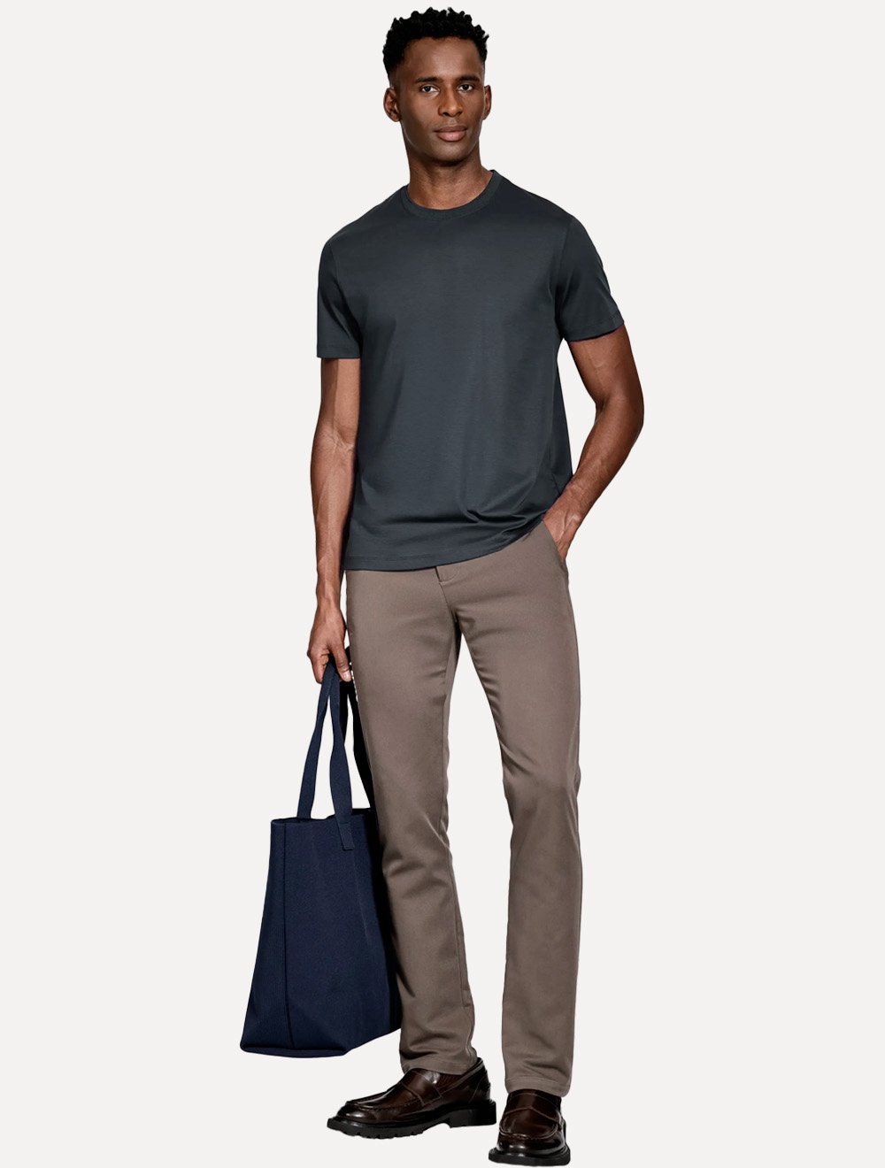 Camiseta Aramis Masculina Basic Silk Blend Modal Azul Marinho