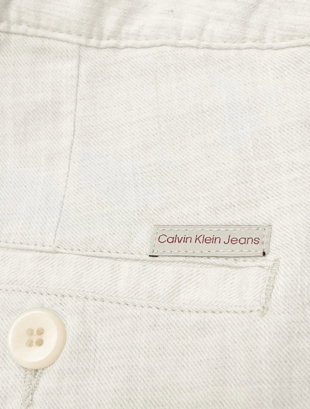 Bermuda Calvin Klein Jeans Masculina Cadarço Linen Off White