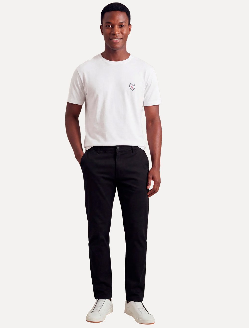 Camiseta Reserva Masculina SPFC Chest Minimalist Branca