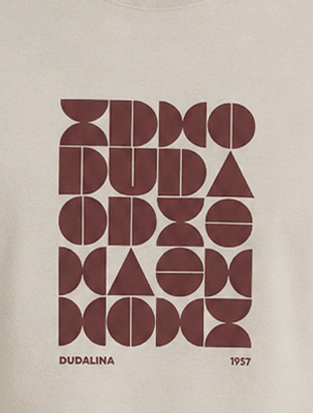 Camiseta Dudalina Masculina Comfort Estampada Geo Letters Cáqui Claro