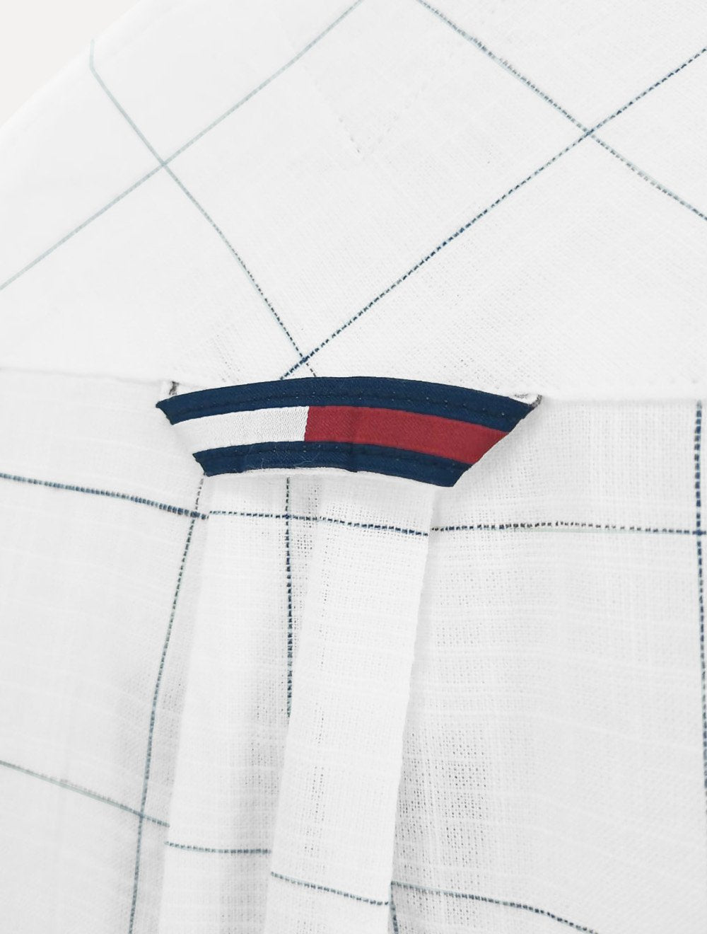 Camisa Tommy Jeans Masculina Manga Curta Regular Xadrez Check Branca