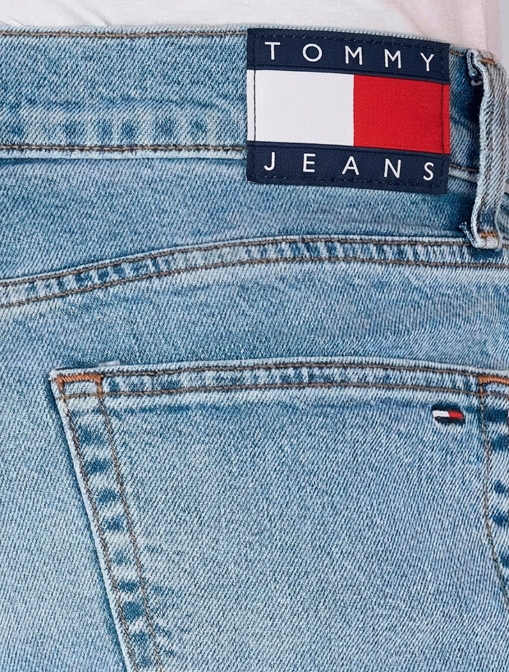 Calça Tommy Jeans Masculina Regular Straight Relaxed Ryan Azul Médio