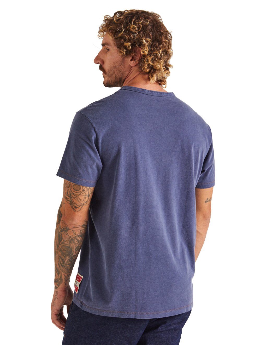 Camiseta Colcci Masculina Regular Comfy Dupla Face Azul Mescla