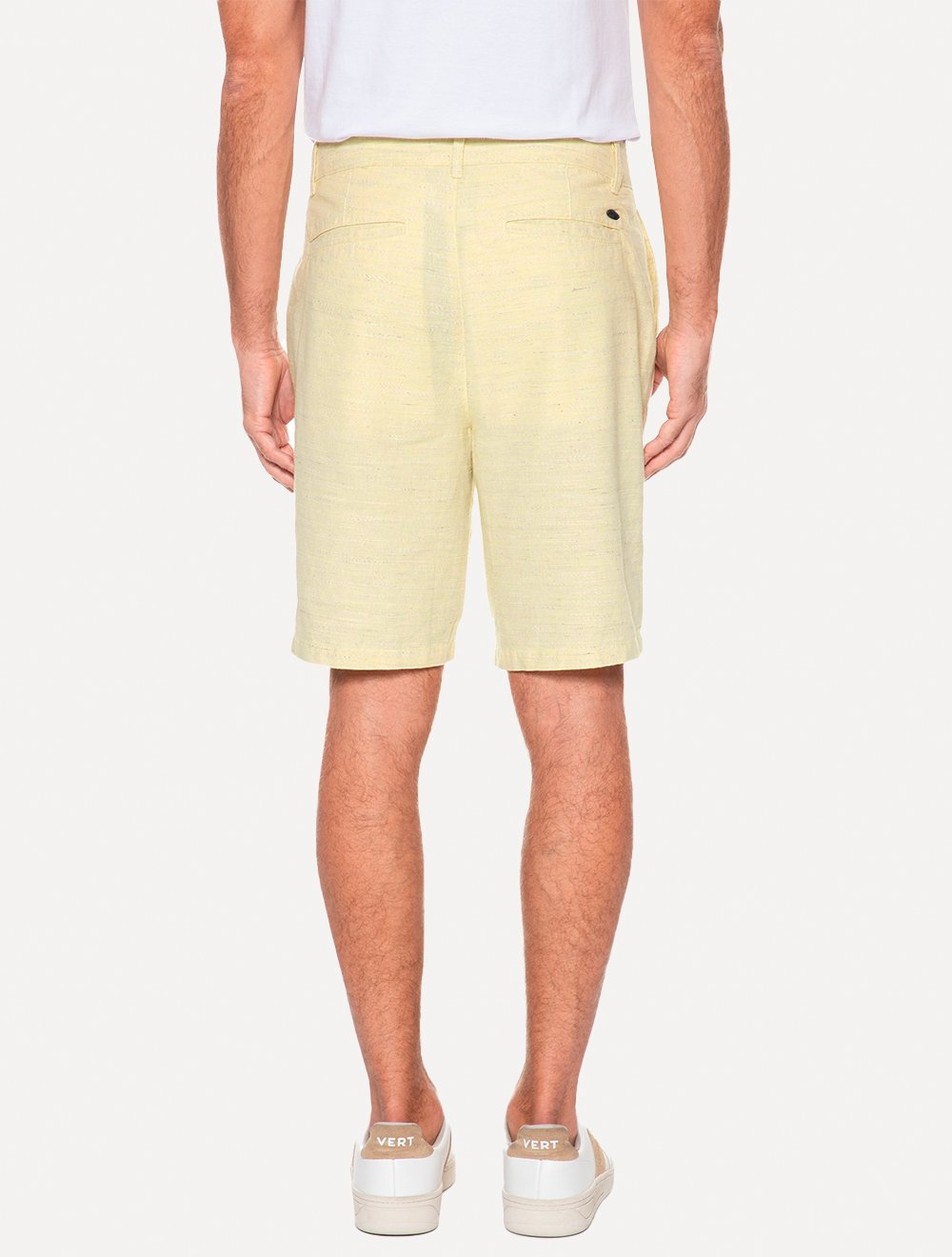 Bermuda Aramis Masculina Chino Clássica Flamê Amarelo Claro Mescla