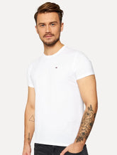 Camiseta Tommy Jeans Masculina Slim C-Neck Flag Branca