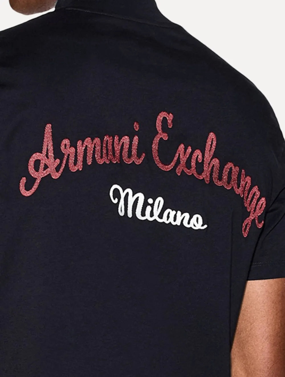Camiseta Armani Exchange Masculina Regular Multi-Logo Azul Marinho