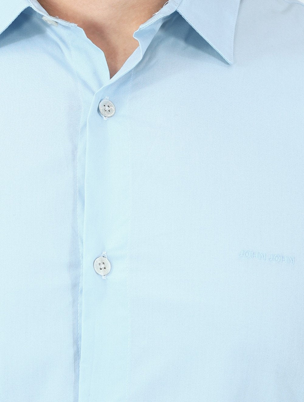 Camisa John John Masculina Slim Fit Light Azul Claro