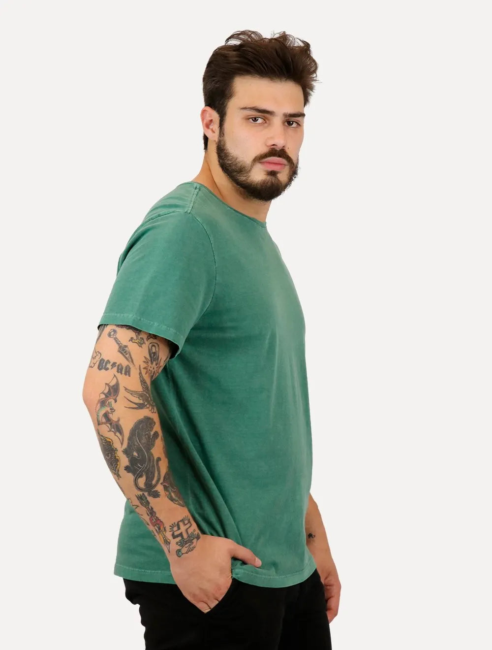 Camiseta Reserva Masculina Lisa Back Woodpecker Verde Escuro