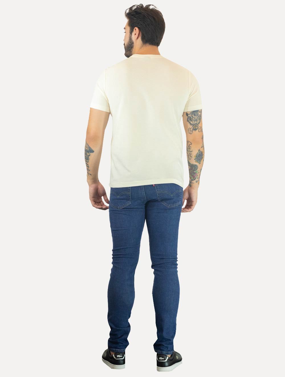 Camiseta Aramis Masculina Regular Textura Ottoman Off-White