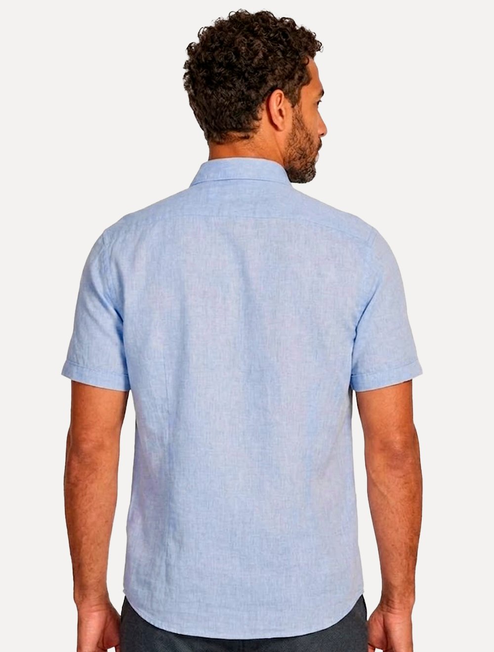 Camisa Aramis Masculina Manga Curta Slim Algodão Willis Azul Claro