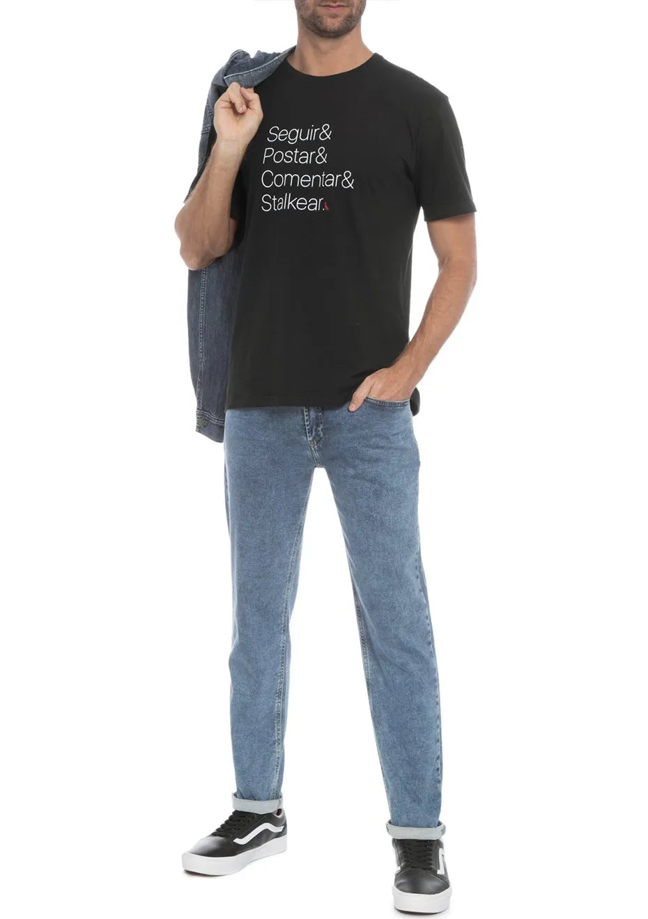 Camiseta Reserva Masculina Stalker Print Preta