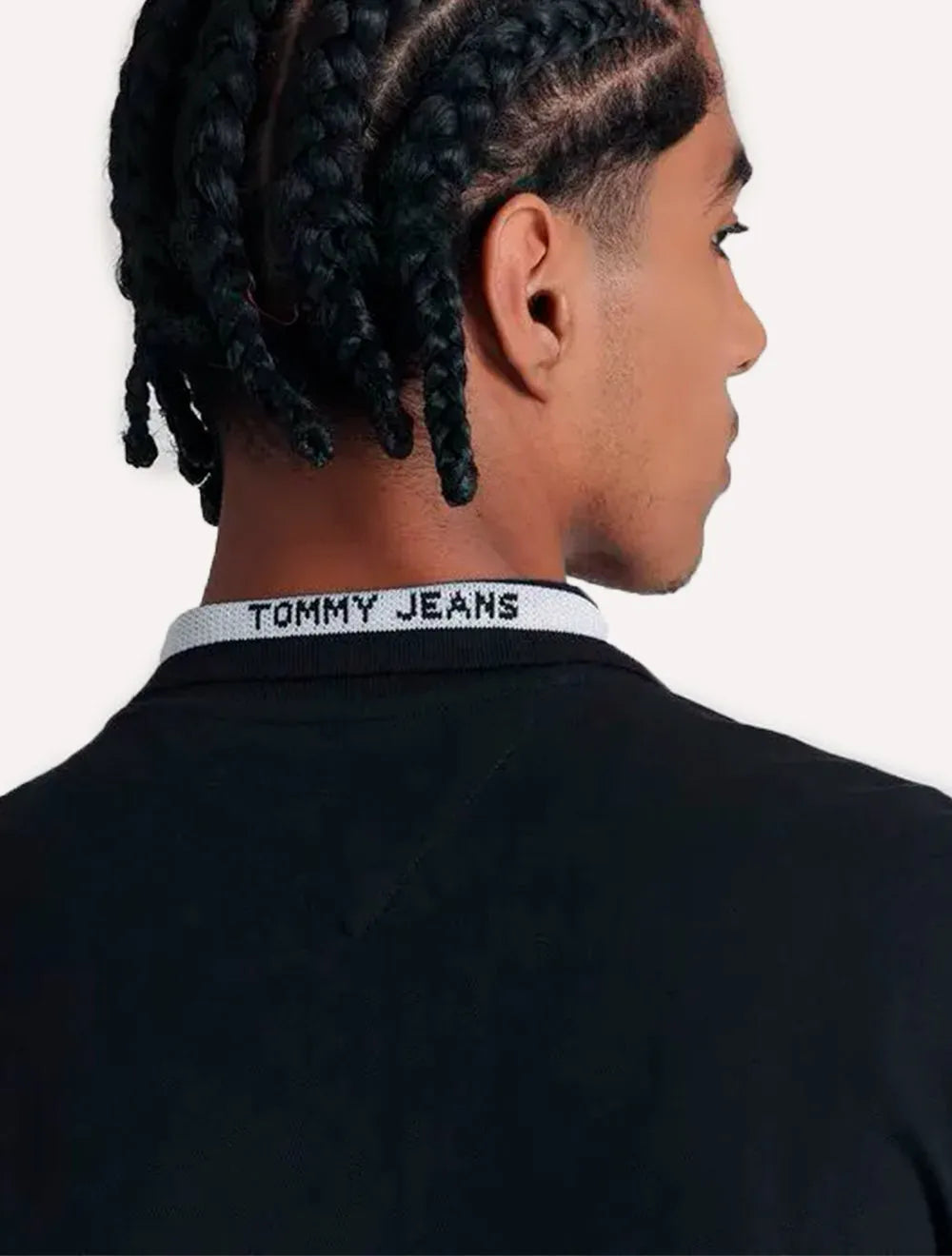 Polo Tommy Jeans Masculina Piquet Regular Tipped Stretch Preta
