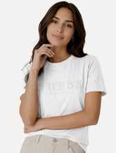 Camiseta Guess Feminina Los Angeles Embroidery Logo Branca